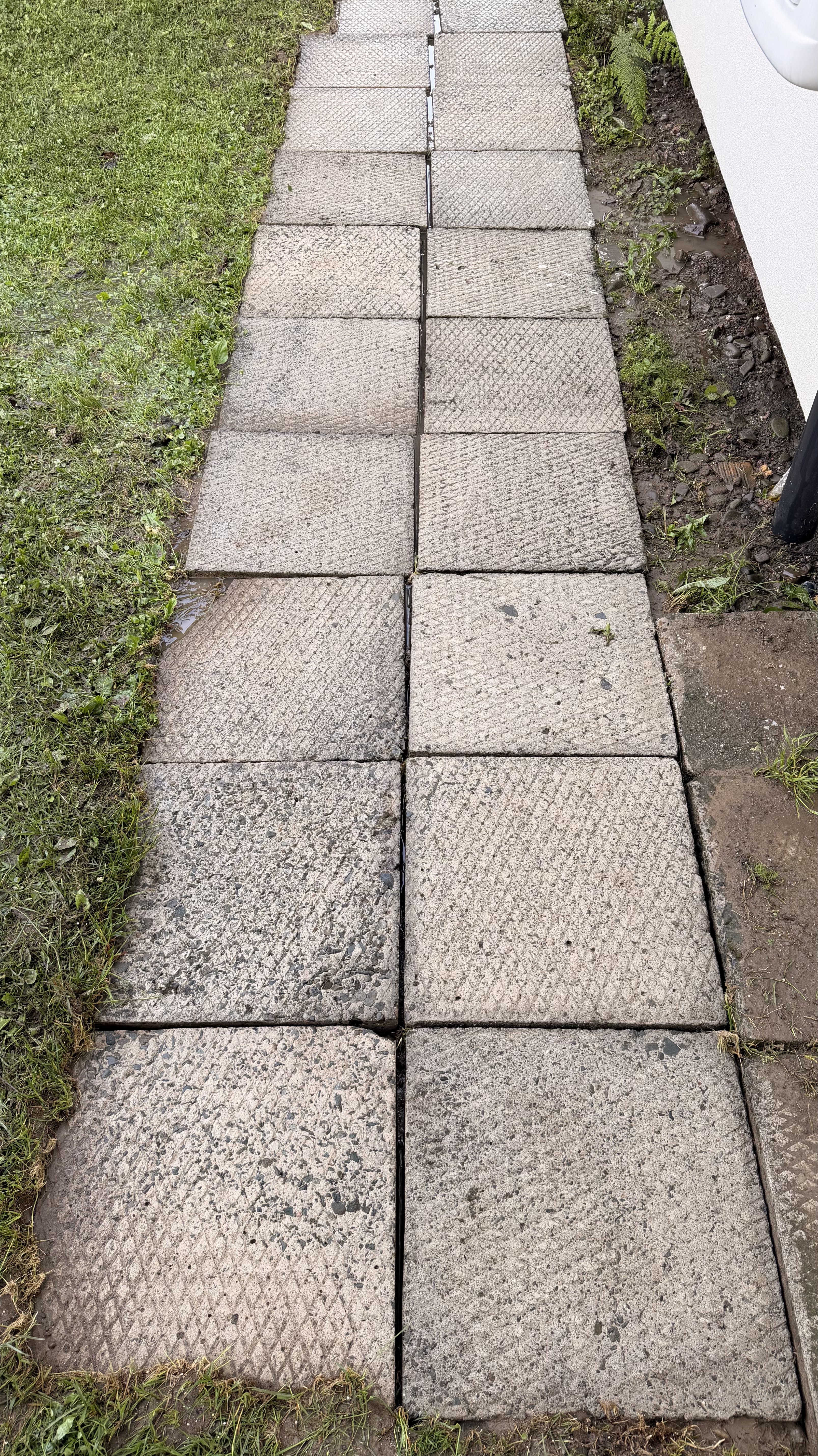 Chodnik z płyt betonowych po czyszczeniu